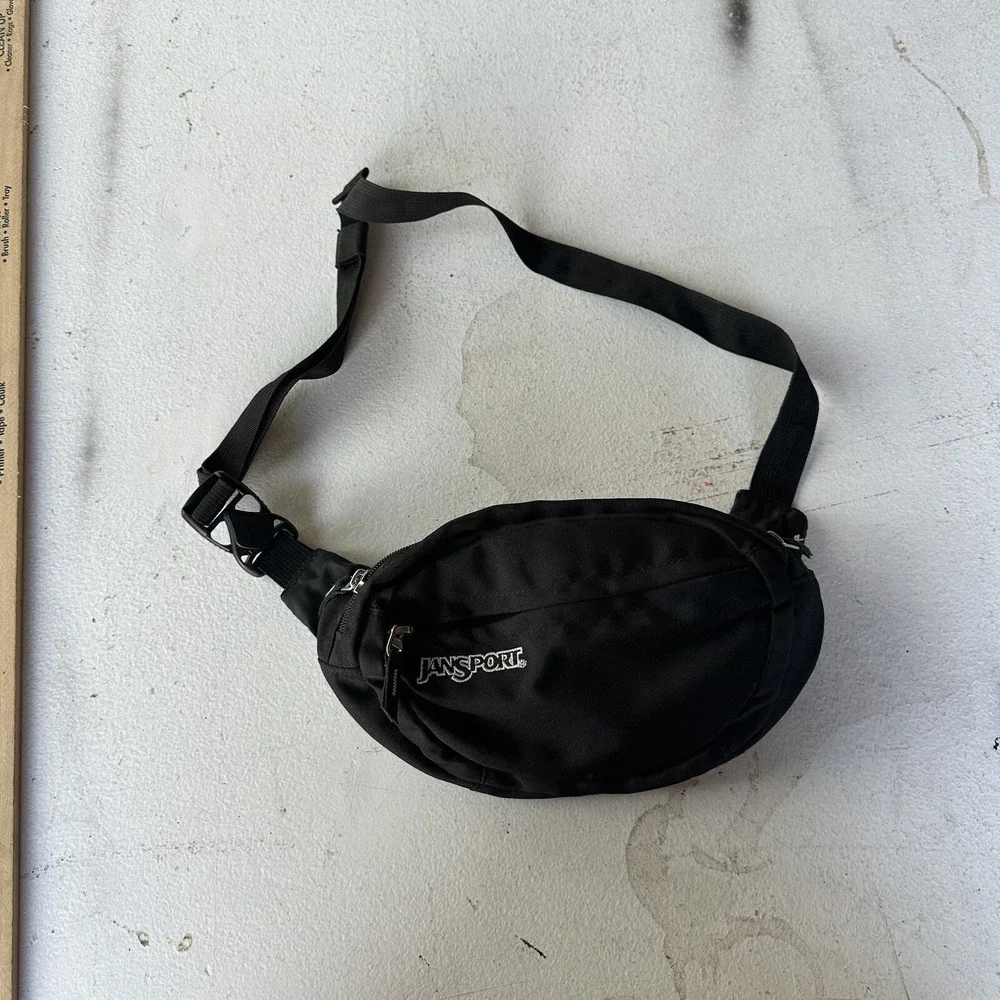 Vintage 90s Jansport Fanny Pack Daypack Aztec Black USA